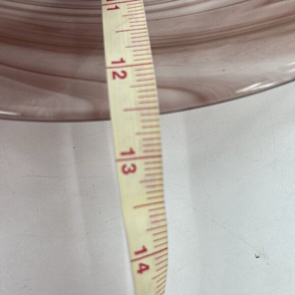 Art Glass Blown Oval Purple Swirl Bowl Platter 13.5x12.5x2.5" - Picture 4 of 8